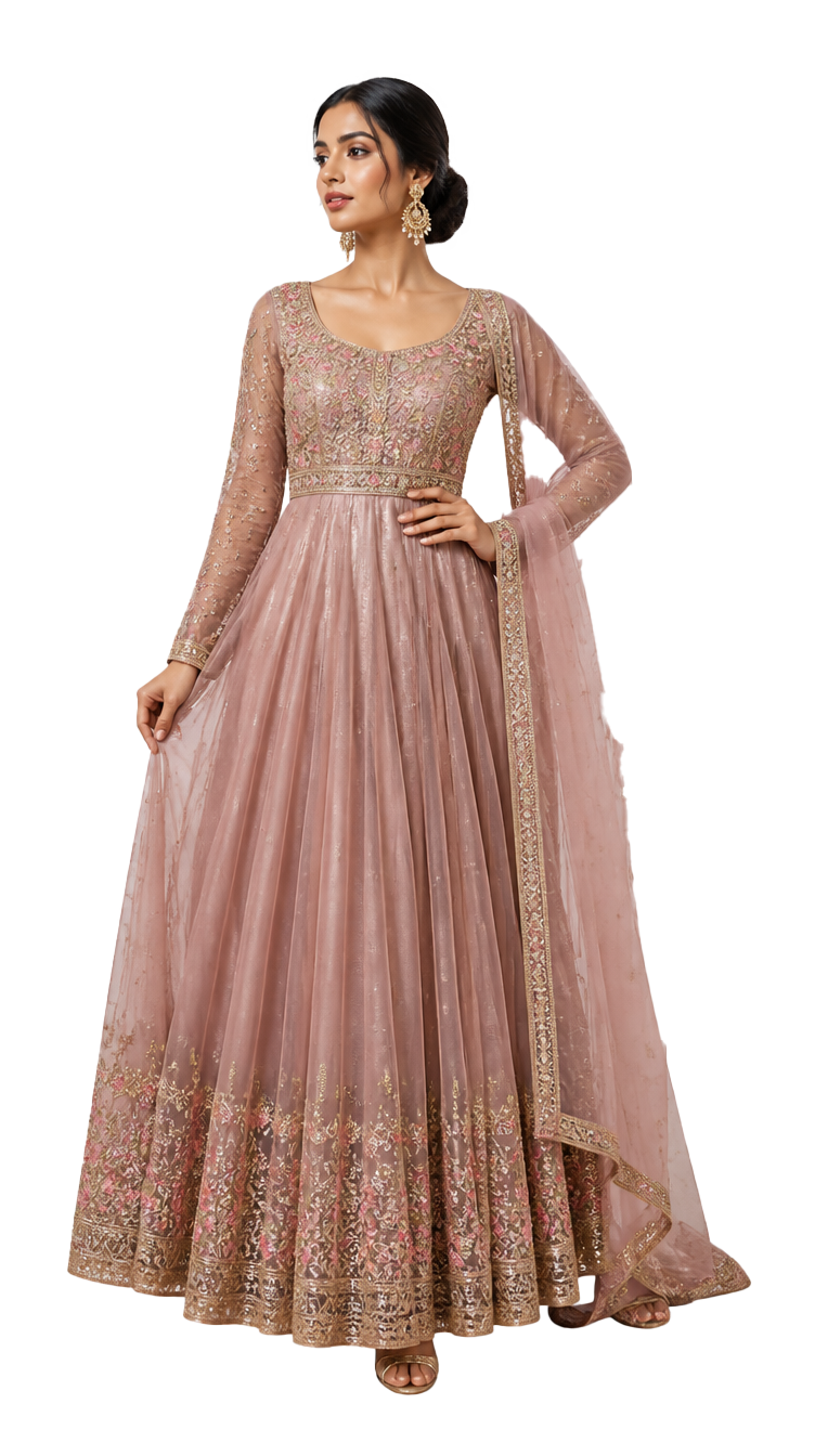 ISHA REDDY — Saffron Anarkali
